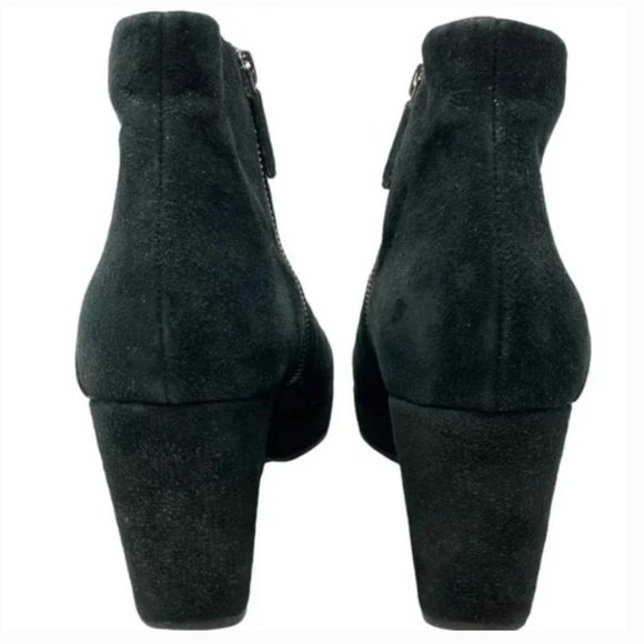 Eileen Fisher Coax Black Soft Grained Texture Leather Platform Boots - Size 9. - Picture 9 of 14